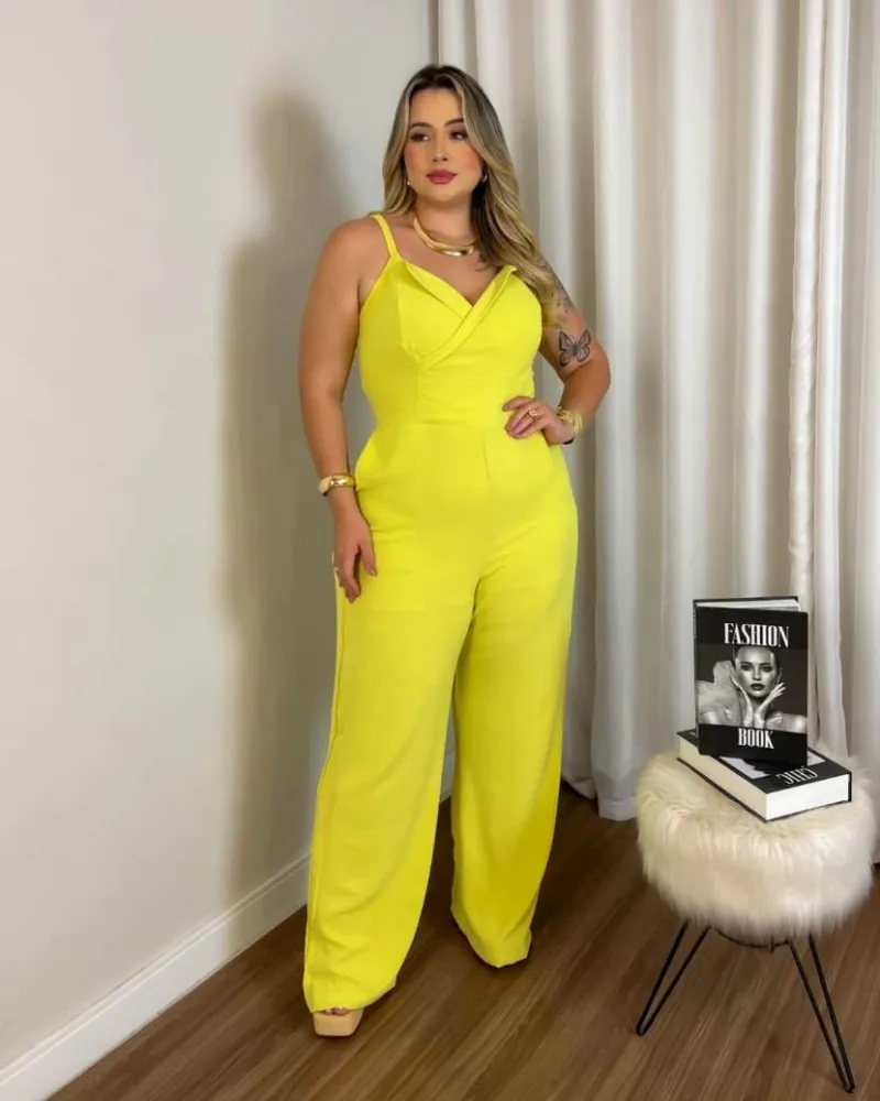 Macacão Diva's Voga Amarelo Citrus Imagem