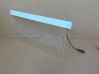 Placa GRAVANDO - Mod.2 Acrílico Transparente /LED VERMELHO /Fix. PAREDE - Foto 5
