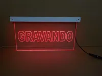 Placa GRAVANDO - Mod.2 Acrílico Transparente /LED VERMELHO /Fix. PAREDE - Foto 3