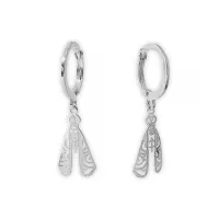 Brinco de prata argola com pingente - AR121