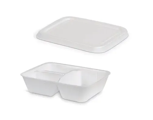 Marmitex 3 Divisórias Rasa com Tampa HF90/3 600ml  Fibraform C/100