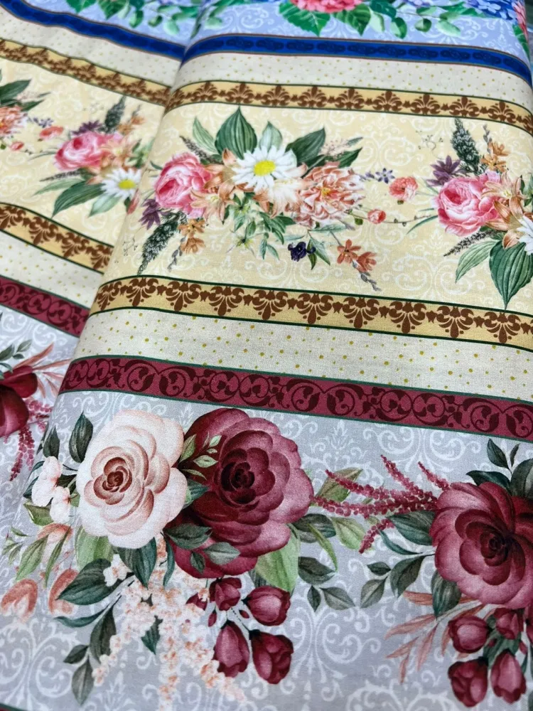  Tricoline Estampa Digital Barrado romance Imagem