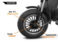 Triciclo Eletrico 1000w c/2 bancos  2026 Bikemoto 3 LUGARES - Foto 3