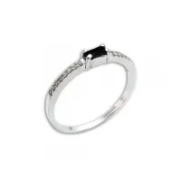 Anel de prata aparador prata 950 - preto - MA205