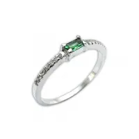 Anel de prata aparador prata 950 - verde - MA205