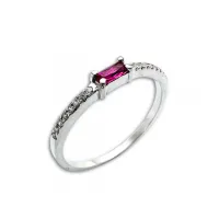 Anel de prata aparador prata 950 - vermelho - MA205