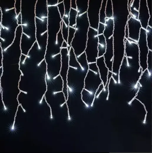 Cascata Strobo  400 LEDs Fio Branco 10 Metros Branco Frio Natal Imagem