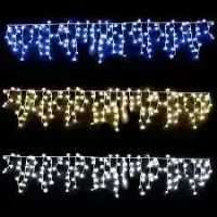 Cascata Strobo 400 LEDs Fio Branco 10 Metros Branco Quente Natal - Foto 4
