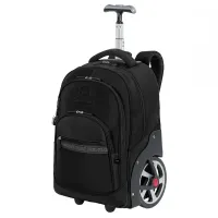 Mochila Carrinho Mega Rodas Paul Frank Classics - Preto - Foto 2