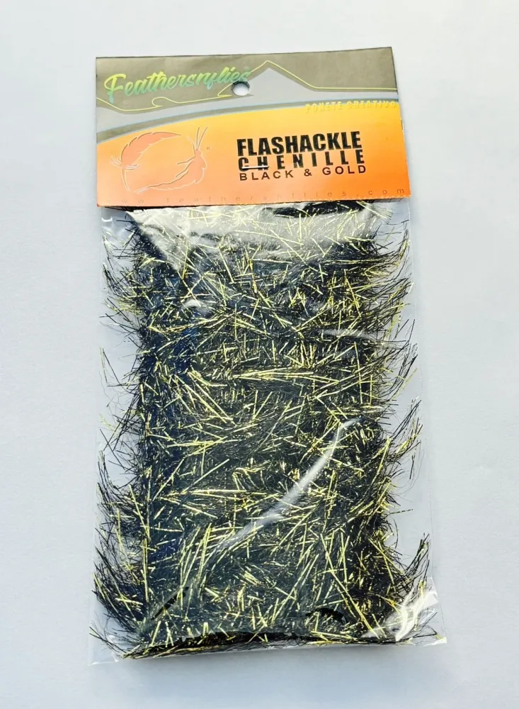 Flashackle Chenille Grande - Preto com Dourado Imagem