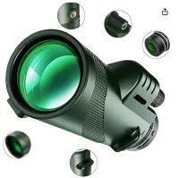 Telescópio Monocular Binóculos Portáteis Telescópio De Longo Alcance Caça Camping Com Tripé Clipe De Telefone - Foto 5