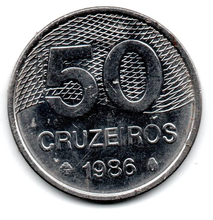 1986 - 50 Cruzeiros - Moeda Brasil - C/ Danos