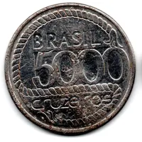 1992 - 5000 Cruzeiros - Comemorativa 2° Centenário da Morte de Tiradentes - Moeda Brasil - C/ Danos - Foto 2