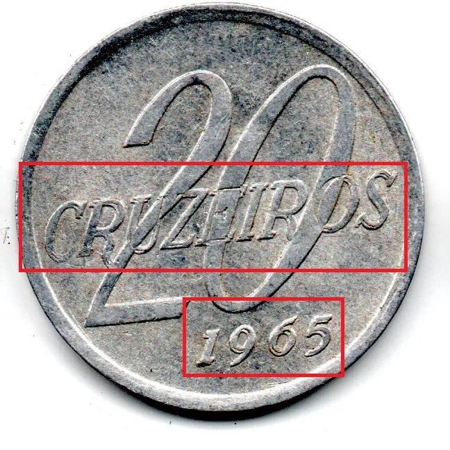 1965 - 20 Cruzeiros - ERRO: Duplicação no "Cruzeiro" e data - Moeda Brasil