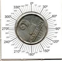 1961 - 2 Cruzeiros - ERRO: Reverso Inclinado - Moeda Brasil