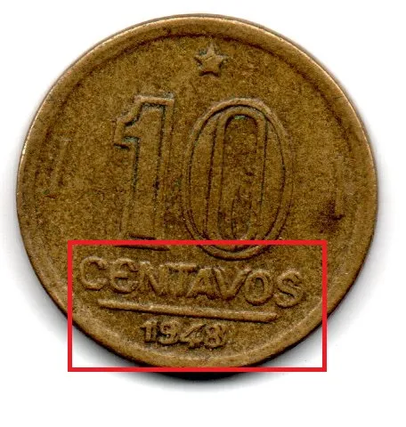1948 - 10 Centavos - ERRO: Duplicação 