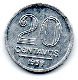 1959 - 20 Centavos - Moeda Brasil