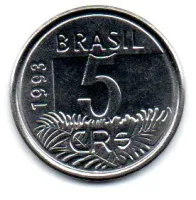 1993 - 5 Cruzeiros Reais - ERRO: Duplicação 