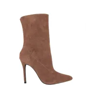 Ankle Boot Média Aisha Camurça Café com Leite com Numeração Especial em Promoção
