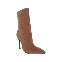 Ankle Boot Média Aisha Camurça Café com Leite com Numeração Especial em Promoção - Foto 2