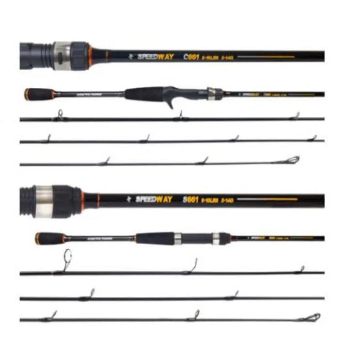 Vara Speed Way  2-6 lbs - 1.82M - 6 Passadores - Inteiriça - Cabo EVA - Albatroz - Ação Lenta Molinete Imagem