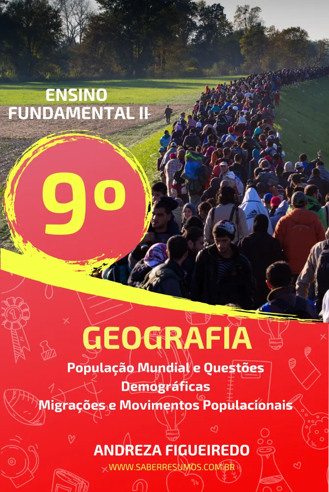 698 - Geografia - População Mundial e Questões Demográficas - Migrações e Movimentos Populacionais - 9º ano - PDF com X páginas