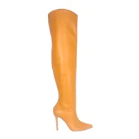 Bota Over the Knee Aisha Laranja com Numeração Especial em Promoção