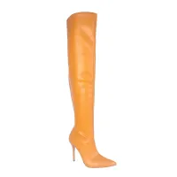 Bota Over the Knee Aisha Laranja com Numeração Especial em Promoção - Foto 2