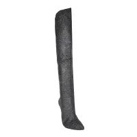 Bota Over the Knee Aisha Glitter Preto com Numeração Especial em Promoção - Foto 3