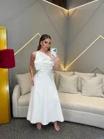 VESTIDO MAX MIDI DETALHE FOLHA LINHO - Foto 3