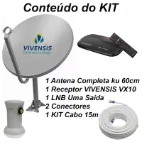 kit Completo da Nova Antena Parabólica Digital 01 Ponto
