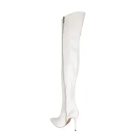 Bota Over the Knee Aisha Off White em Promoção - Foto 3