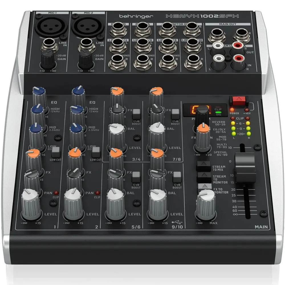 Mesa de Som 10 Canais Streaming USB e EFX XENYX 1002SFX - Behringe