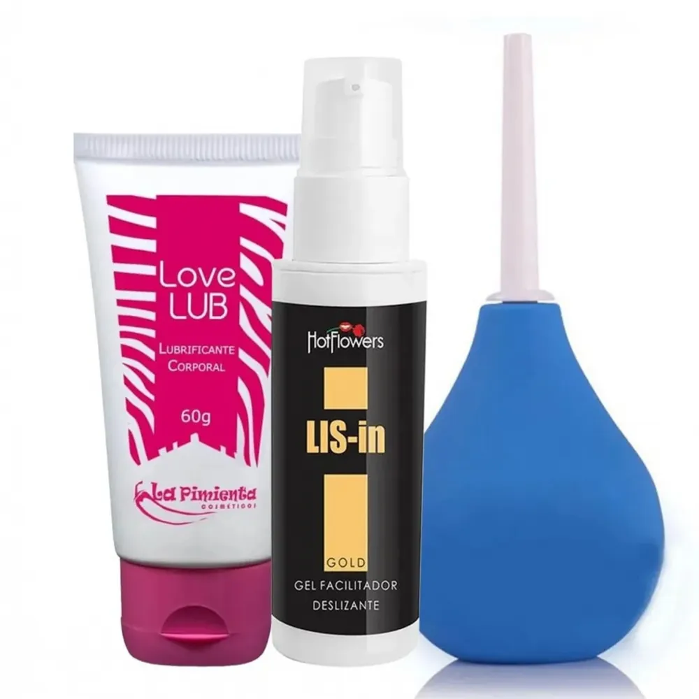 KIT ANAL PROMOCIONAL COM DUCHA HIGIÊNICA, LIS IN E LOVE LUB Imagem