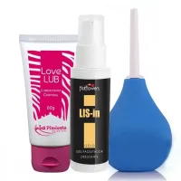 KIT ANAL PROMOCIONAL COM DUCHA HIGIÊNICA, LIS IN E LOVE LUB