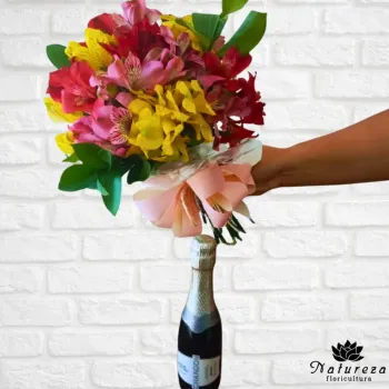 Buquê  Colorir com mini espumante 