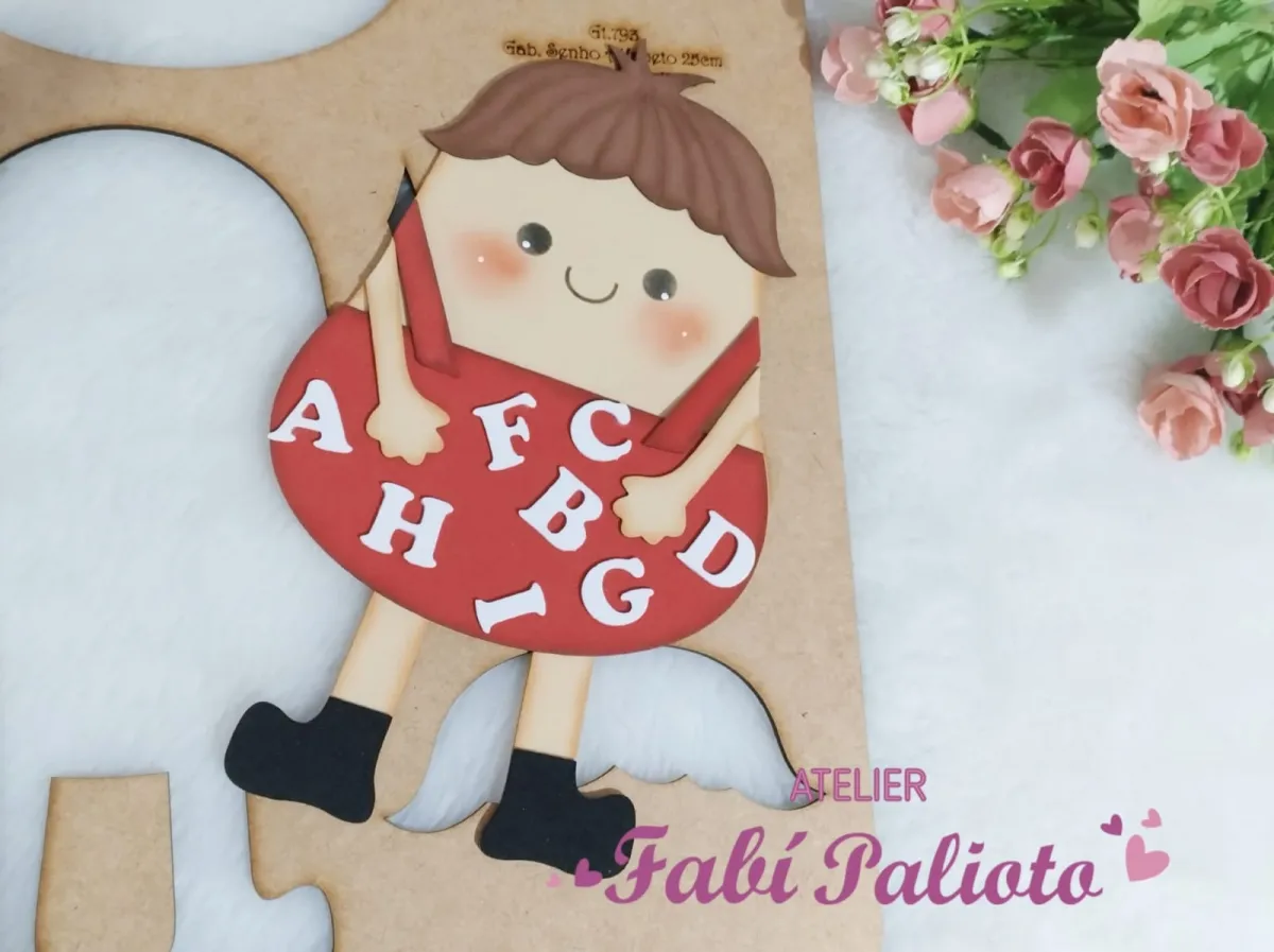 G1.793 Gabarito de Moldes  em MDF   Senhor Alfabeto 25cm Imagem