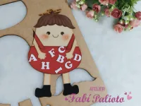 G1.793 Gabarito de Moldes  em MDF   Senhor Alfabeto 25cm - Foto 3