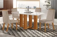 Mesa Florença 120x80 com 4 cadeiras em madeira