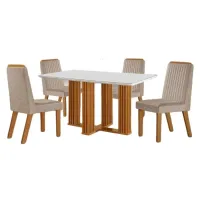 Mesa Florença 120x80 com 4 cadeiras em madeira - Foto 2