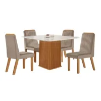 Mesa Riviera 90x90 com 4 cadeiras de madeira - Foto 2