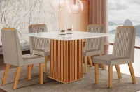 Mesa Riviera 90x90 com 4 cadeiras de madeira - Foto 4