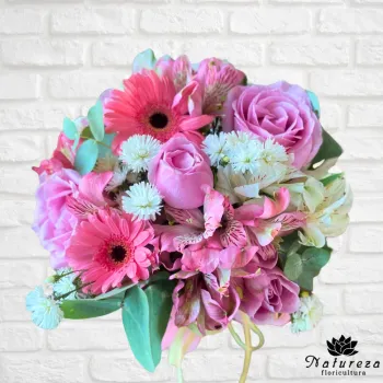 Arranjo Amore Mio Com Flores Mistas em Tons de Rosa  - Foto 2