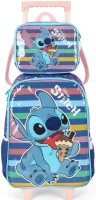 Mochila com rodas + lancheira original Stitch azul IC4132SC - Foto 2