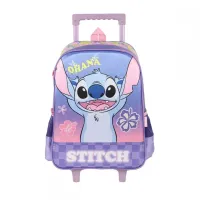  Mochila com rodas + lancheira original Stitch violeta IC41542SC - Foto 2