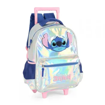 Mochila Stitch Holográfica Disney Lilo Infantil Escolar Rodinha - Foto 2