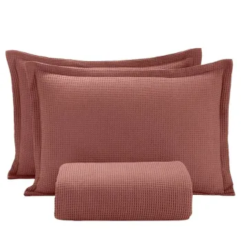 Kit Colcha Döhler Piquet Terracota - Foto 2