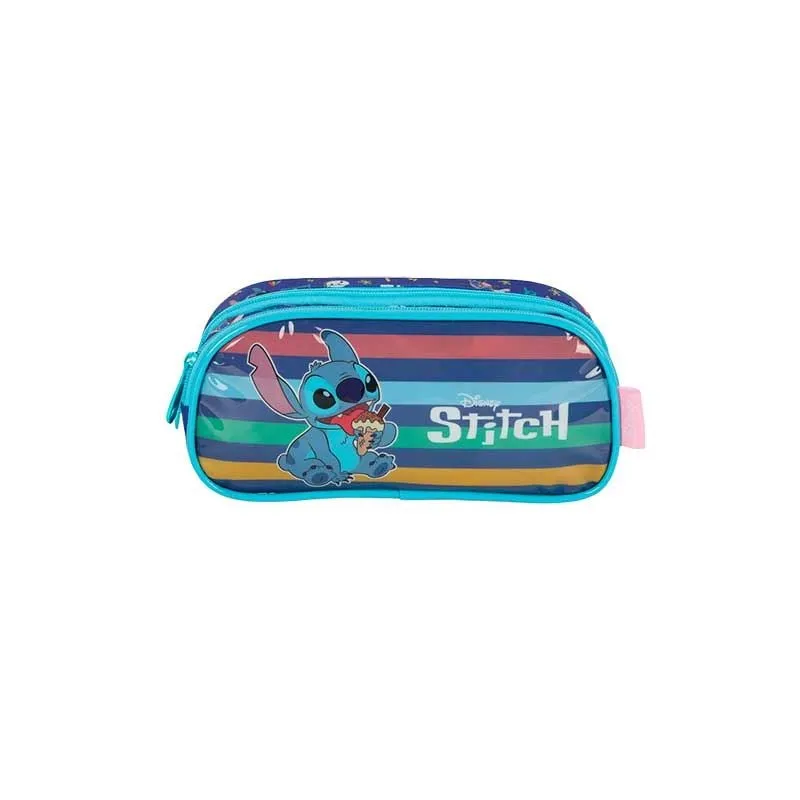 ESTOJO ESCOLAR LUXCEL DUPLO STITCH AZUL EI41534SC Imagem