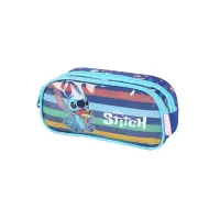 ESTOJO ESCOLAR LUXCEL DUPLO STITCH AZUL EI41534SC - Foto 3