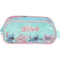 ESTOJO ESCOLAR LUXCEL DUPLO STITCH VERDE EI41534SC